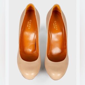 GUCCI Nappa Charlotte Beige Pumps size 38